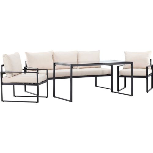 Venture Home Gartenlounge-Set "Catania, großzügiges Outdoor-Set für hohen Sitzkomfort" 4 tlg. Loungemöbel mit Stoffbezug, angenehm, weich