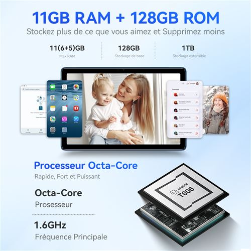 T10S DOOGEE 4G tablette Androïd 13 tablettes PC 10.1 écran, 6Go+128Go ,  6600mAh WIFI bluetooth GPS FM OTG --Vert - Tablette tactile - Achat & prix