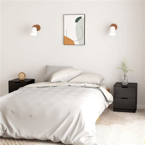 vidaXL Nachtkastjes 2 st 40x40x50 cm bewerkt hout zwart326726
