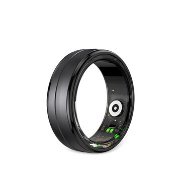 Bague connectée Smart Ring Orbyt - Taille 8 - Moniteur de santé - Fréquence cardiaque - Oxygène sanguin - Sommeil - Batterie de 15 jours - Noir - 1