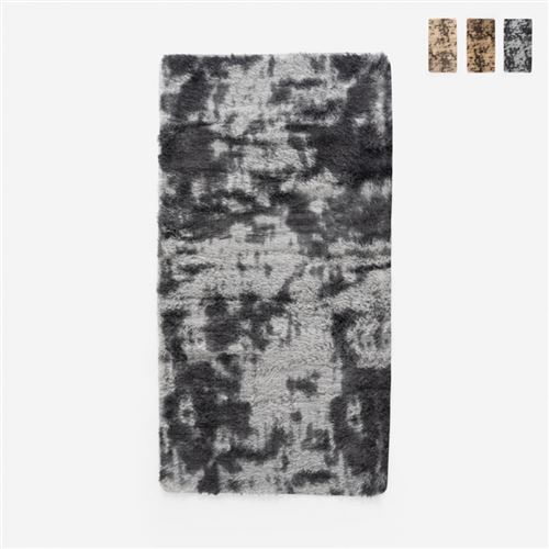 Tapis À Poils Longs Shaggy Salon Rectangulaire 80x160cm Aladin, Couleur: Gris