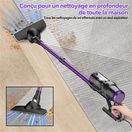 Aspirateur Balai Sans Fil 6 En 1 - 50 Minutes D'Autonomie 25KPa Puissant
