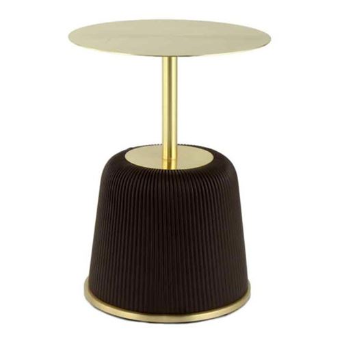 Non Communiqué Marron Table D'appoint Design "Jokai" 60Cm & Or