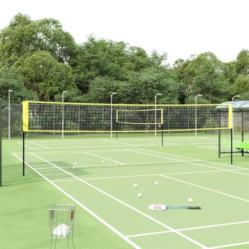 Vidaxl Jaune/Noir Filet De Badminton - Image 3