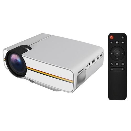 Mini Projecteur HDMI Multimédia Vidéoprojecteur Portable LCD Puissance 50W Blanc +SD 4Go - YONIS