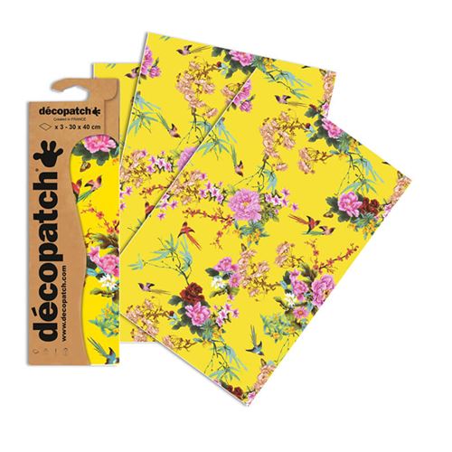 3 feuilles Décopatch - Fleurs de cerisier 750