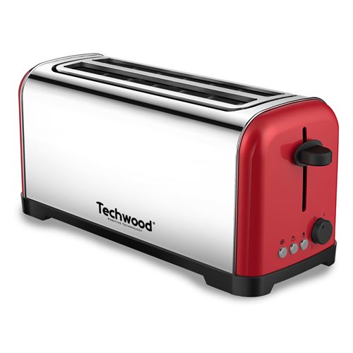 Techwood tgpi-4025 grille pain inox bross&eacute; coloris rouge 