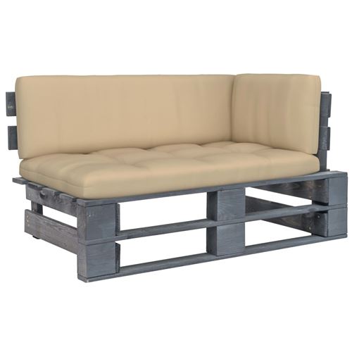 vidaXL Canapé d'Angle Palette de Jardin Canapé d'Angle de Patio