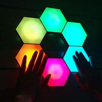 Lumières LED hexagonales - 7 lumières LED - Bluetooth