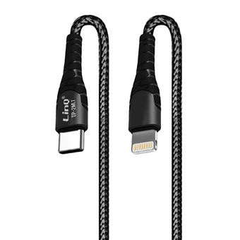 Câble USB-C vers Lightning Power Delivery 3.0 5A / 20W Longueur 2m