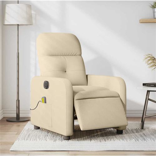 Non Communiqué Crème Vidaxl Fauteuil De Massage, Relaxation Électrique Réglable Tissu