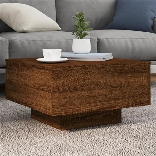 VIDAXL - Table Basse - Moderne - Chêne - Éclairage LED - Image 3