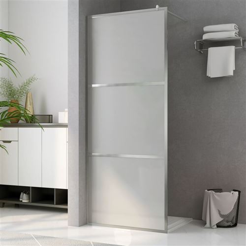 vidaXL Begehbare Duschwand mit voll mattiertem ESG-Glas 80x195 cm