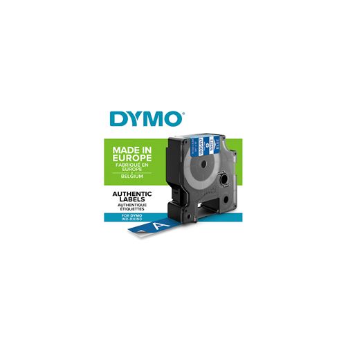 DYMO Rhino - Etiquettes Industrielles Vinyle 19mm x 5.5m - Blanc sur Bleu