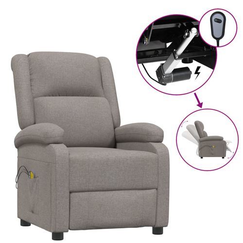 Non Communiqué Taupe Fauteuil Électrique De Massage Tissu