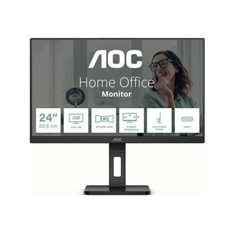 AOC Pro-line 24P3CV - P3 Series - écran LED - 24" (23.8" visualisable) - 1920 x 1080 Full HD (1080p) @ 75 Hz - IPS - 300 cd/m² - 1000:1 - 4 ms - HDMI, DisplayPort, USB-C - haut-parleurs - noir - B2B
