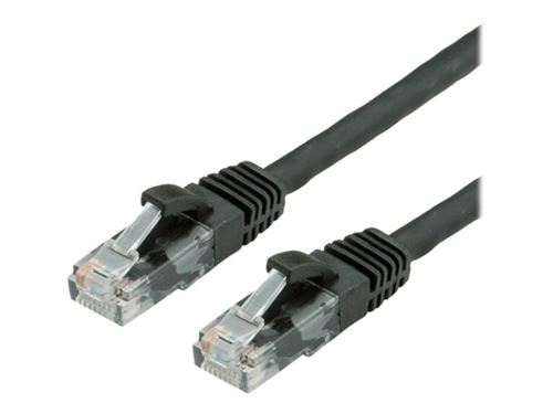 VALUE - Cordon de raccordement - RJ-45 (M) pour RJ-45 (M) - 20 m - UTP - CAT 6a - moulé, sans crochet - noir, RAL 9011