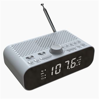 Radio-réveil design HP Bluetooth Blanc Heliclock - Inovalley