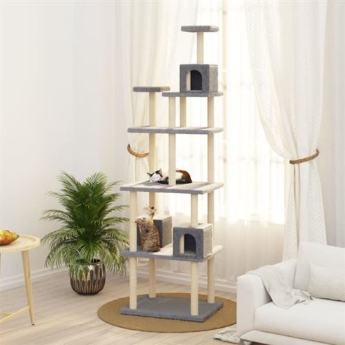 Vidaxl - Arbre &agrave; chat avec griffoirs en sisal Gris clair 188 cm