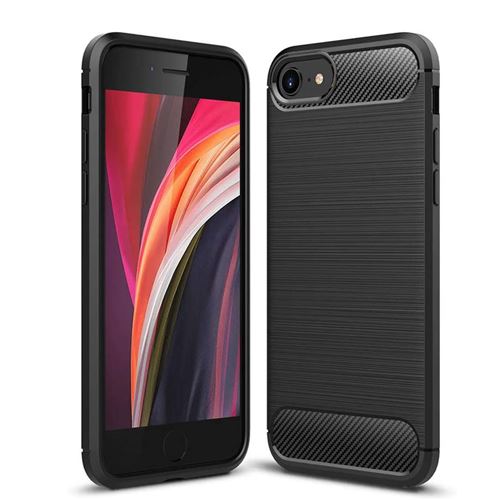 Coque protection noire style Carbone pour Apple iPhone 16e / SE 4 2025 5G souple Antichoc XEPTIO