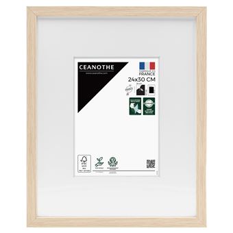 Cadre photo Wild brut 24x30 cm avec passe-partout 13x18 cm CEANOTHE en bois Verre acrylique Incassable - Fabriqué en France - 1