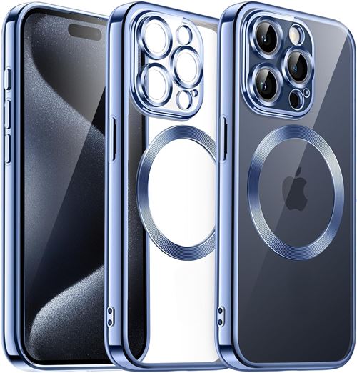 Coque Silicone Pour iPhone 15 Pro Max Couleur Bleu Compatible Magsafe Little Boutik®