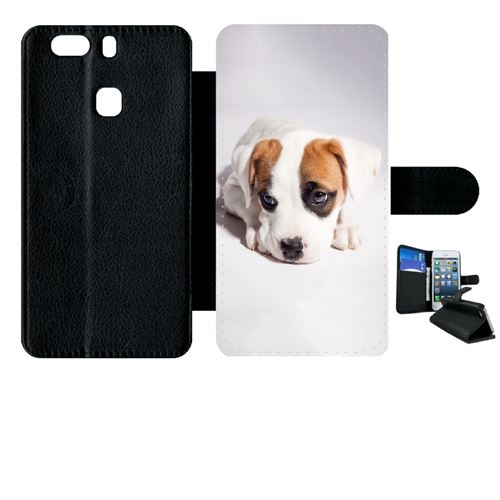 Etui My-Kase pour Ascend P9+ - chiot - Simili-cuir Noir
