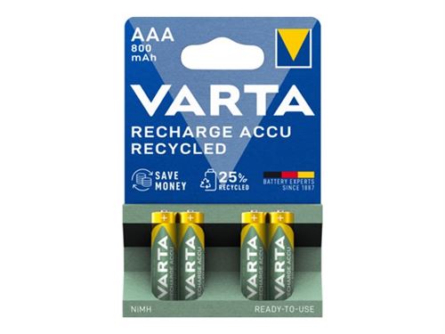 Varta - Batterie - recyclé 4 x AAA / HR03 - NiMH - (rechargeables) - 800 mAh