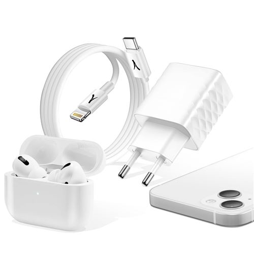 Chargeur Secteur 15W Double USB-A QC 3.0 + USB-C PD - Akashi Blanc - Charge Rapide