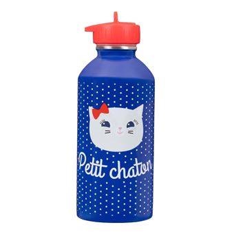 Gourde Inox Enfant - Petit Chaton - Bleu - Draeger Paris