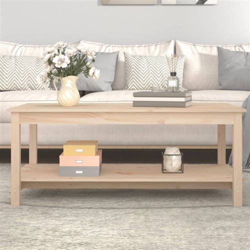 Non Communiqué Bois Table Basse 110X55x45 Cm Massif De Pin
