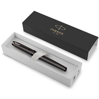 Stylo roller Parker IM Monochrome, Gris acier, encre noire, Coffret cadeau