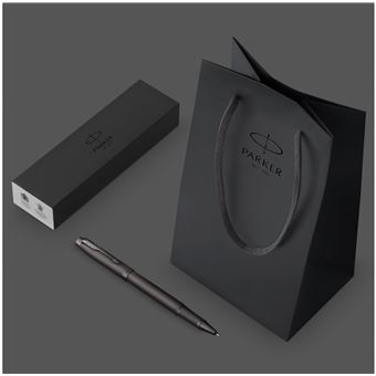 Stylo roller Parker IM Monochrome, Gris acier, encre noire, Coffret cadeau