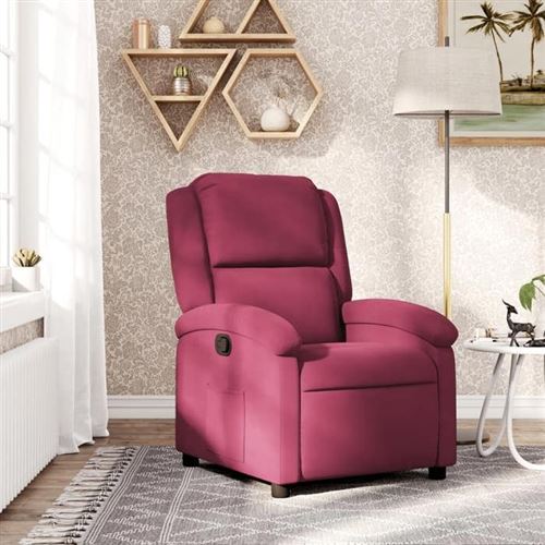 vidaXL Fauteuil réglable velours bordeaux