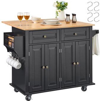 VEVOR Chariot De Rangement Pour Îlot De Cuisine Avec Armoire De Rangement 90x71,5x81,5cm - 1