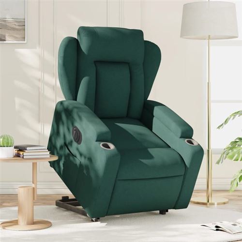 VIDAXL - Fauteuil de relaxation - Électrique - Tissu - Vert - Image 2