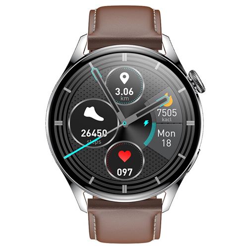 RUMOCOVO montre connectée de Sport pour hommes, bracelet en acier, étanche, avec appels, Bluetooth, moniteur d'activité physique et de fréquence cardiaque, pour Android et iOS Z111