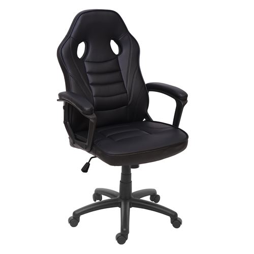 Chaise de bureau MENDLER HWC-F59 similicuir noir