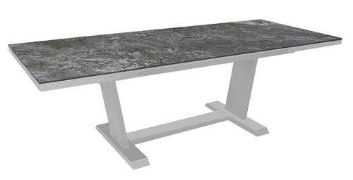 PROLOISIRS Table de jardin extensible Amber en aluminium/kedra - 180/240 x 100 cm - graphite/lunar