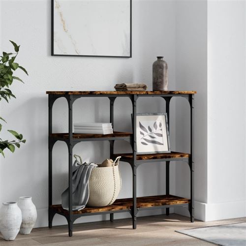 vidaXL Table console chêne fumé 80x29x75 cm bois d'ingénierie