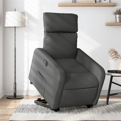 Non Communiqué Gris Vidaxl Stoel Électrique Réglable Tissu Foncé