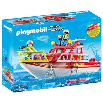 Playmobil City Action 70147 Bateau De Sauvetage Et Pompier Playmobil Achat Prix Fnac