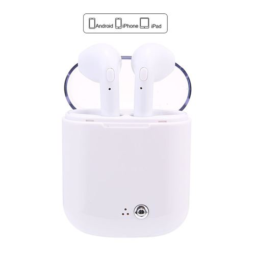 UMIWE I7s plus casque sans fil binaural Bluetooth la version de mise à niveau en cristal Blanc
