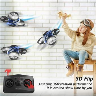 Mini Drone ATOYX Mode Batteries Maintien d'altitude 3D Flip Bleu