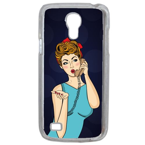 Coque Pin Up Fond Noir Compatible Samsung Galaxy S4 Mini Transparent