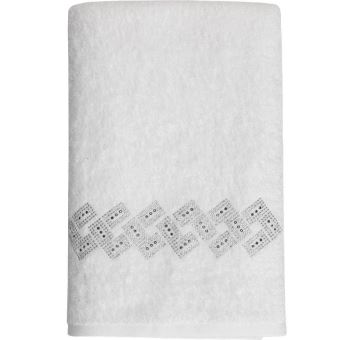 Serviette De Bain Brodée 70x140cm Vendome Blanc 70x140