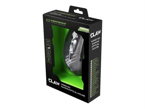 Souris Filaire Esperanza Claw Egm209G (Noir)