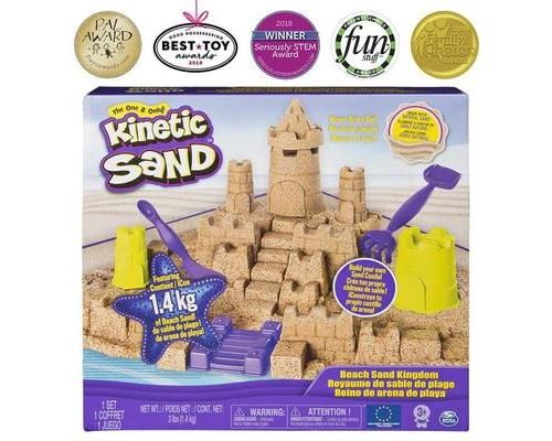 Kinetic Sand Beach Sand Set de jeu avec 3lbs de sable de plage
