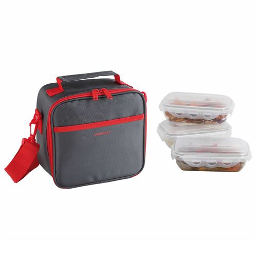 Set sacoche lunch box rouge gris et rouge be nomad sep122r