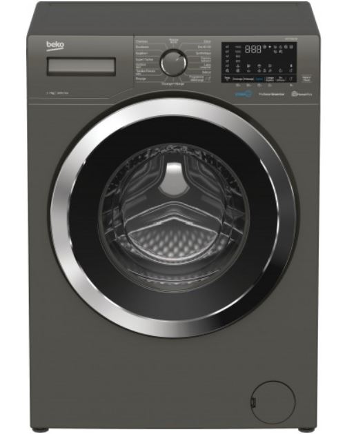 Beko Smart Wte7736Xc2M - Machine à Laver - Largeur : 60 Cm - Profondeur : 49 Cm - Hauteur : 84 Cm - Chargement Frontal - 50 Litres - 7 Kg - 1400 Tours/Min - Gris Manhattan